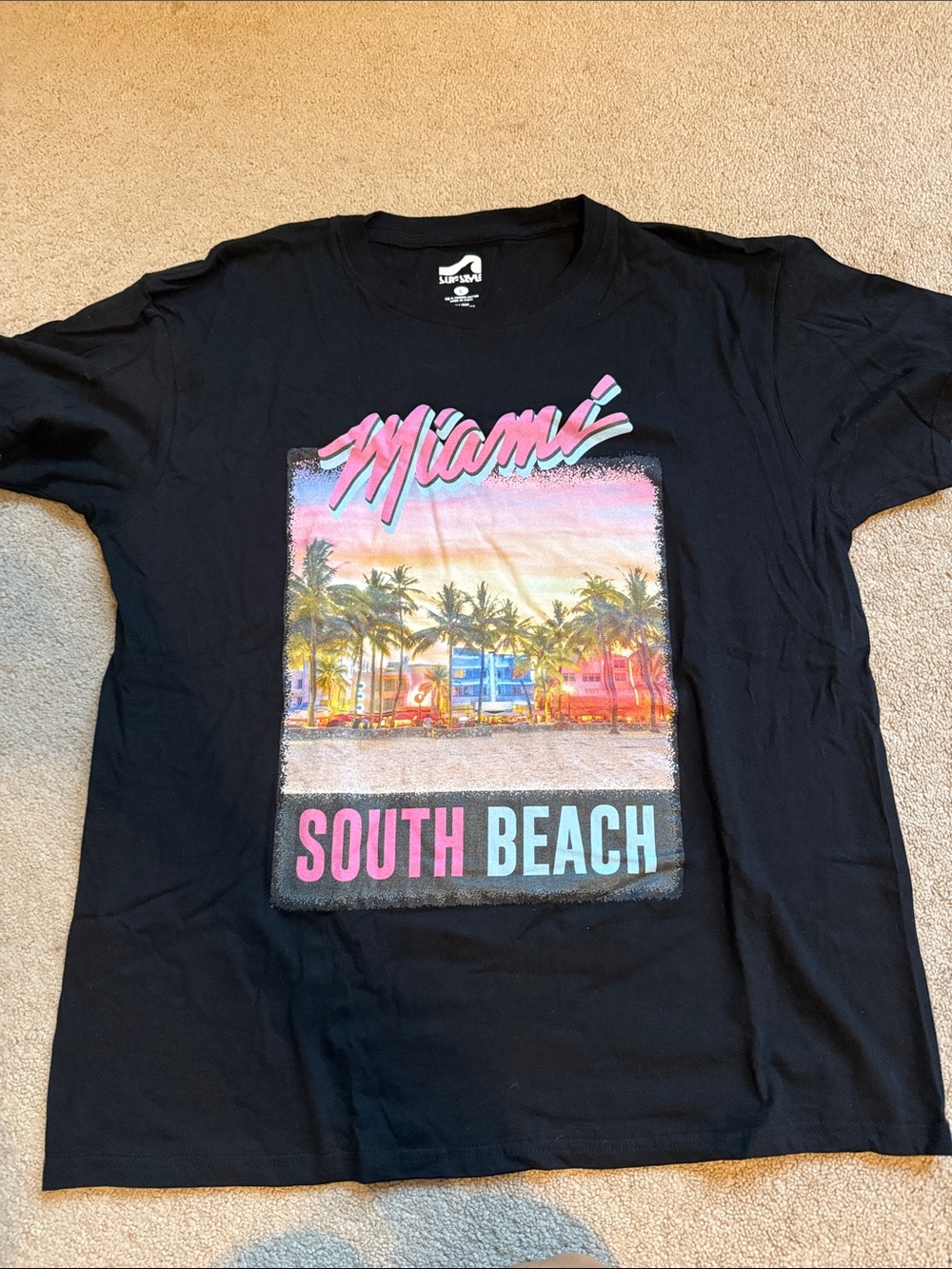 Black Miami South Beach Graphic Tee